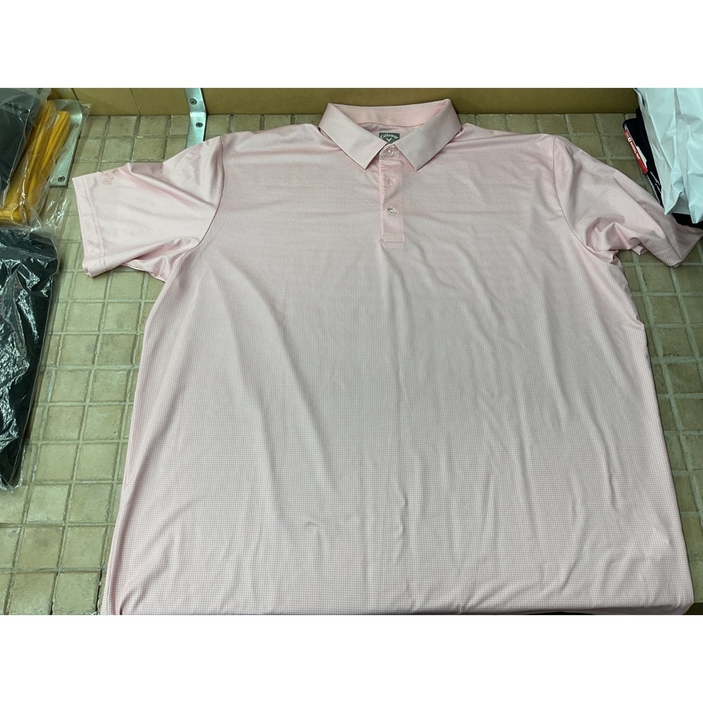 Callaway Men's 2XL Short Sleeve Golf Polo Shirt Pink Performance